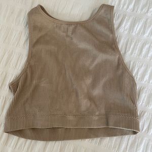 Tan seamless cropped Garage tank, size XS